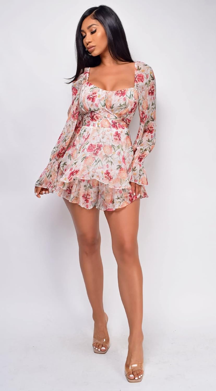Floral Ruffle Mini Dress