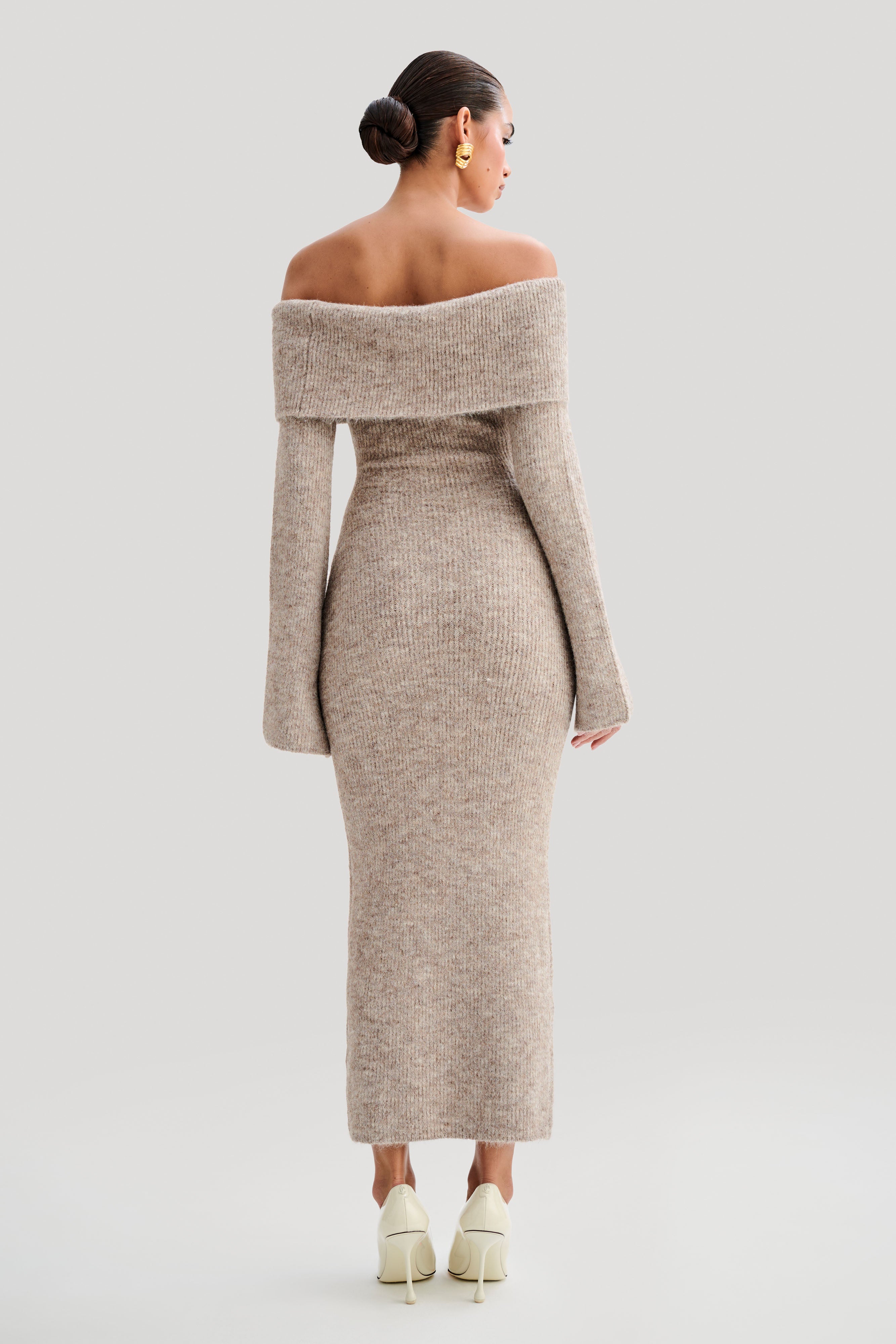 Zephyra Nude Maxi Dress
