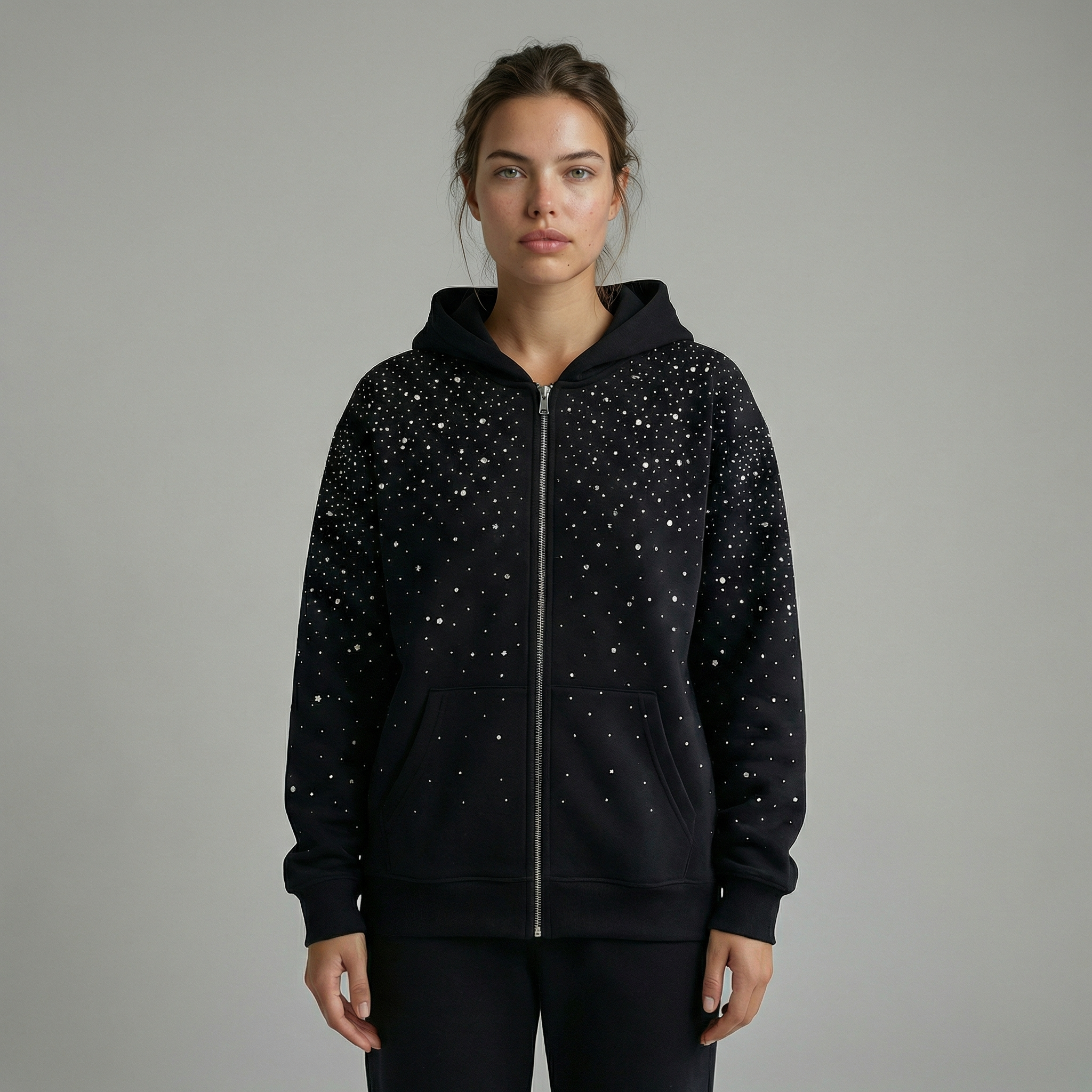 Midnight Crystal Zip Hoodie