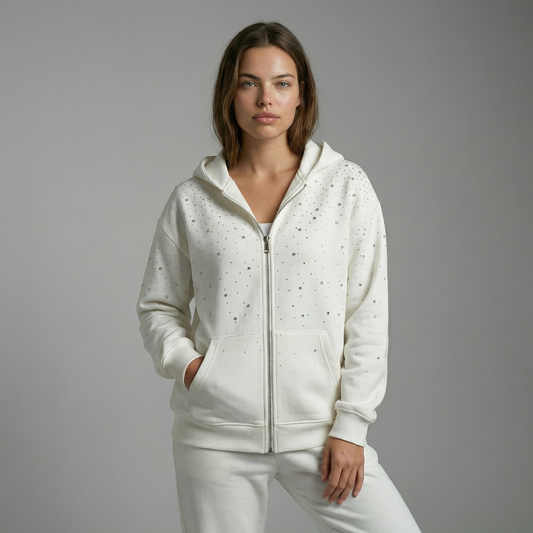 Midnight Crystal Zip Hoodie