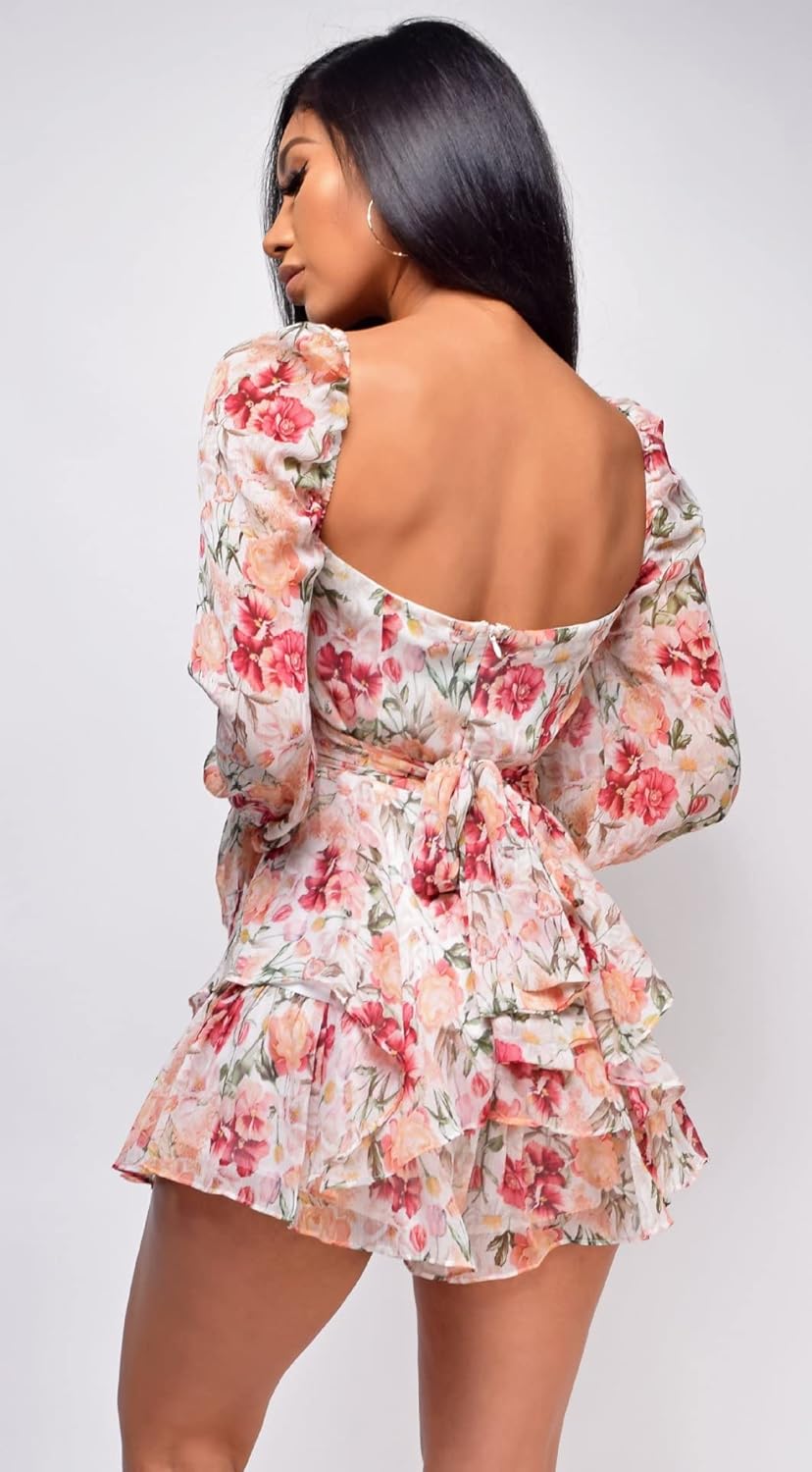 Floral Ruffle Mini Dress