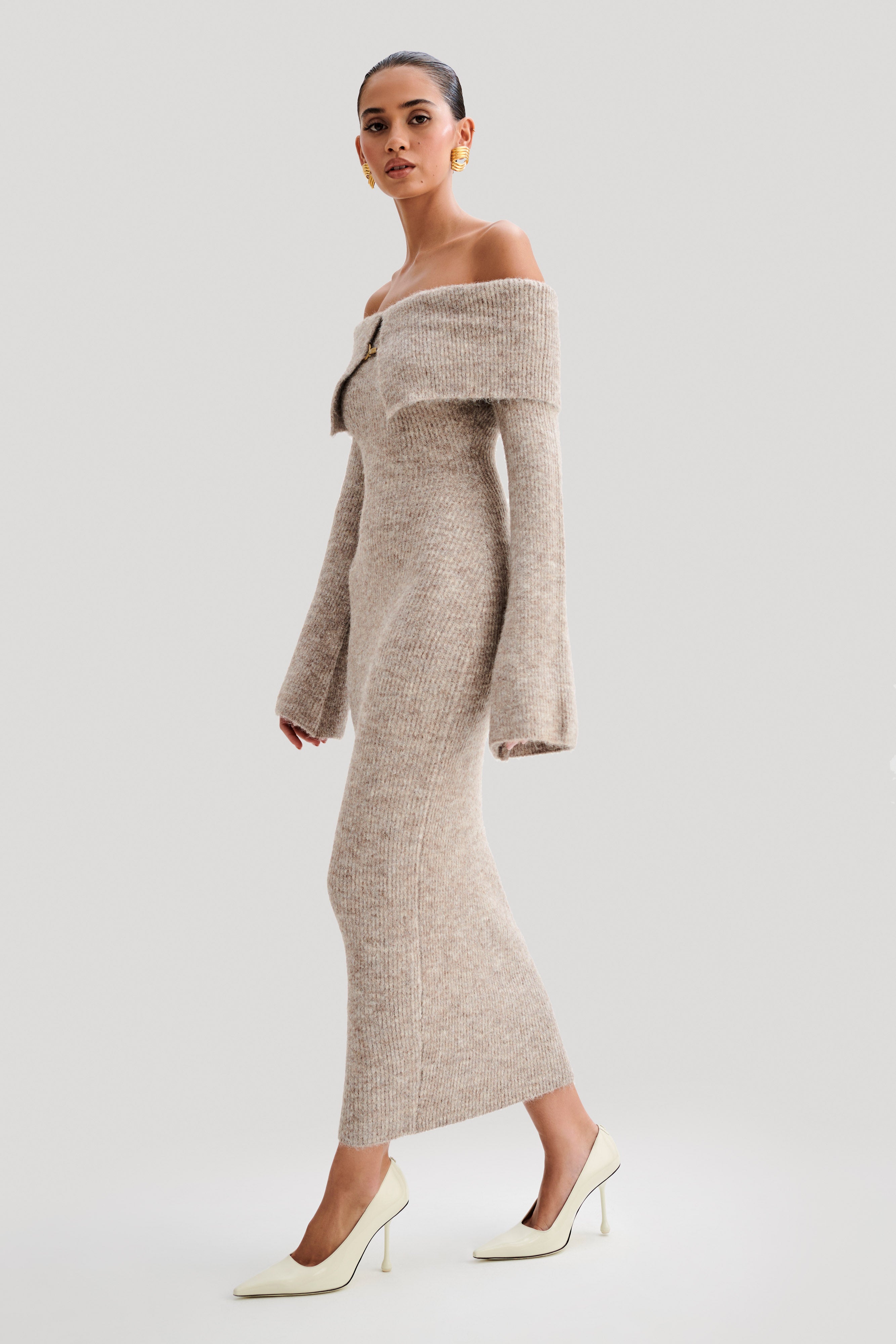 Zephyra Nude Maxi Dress