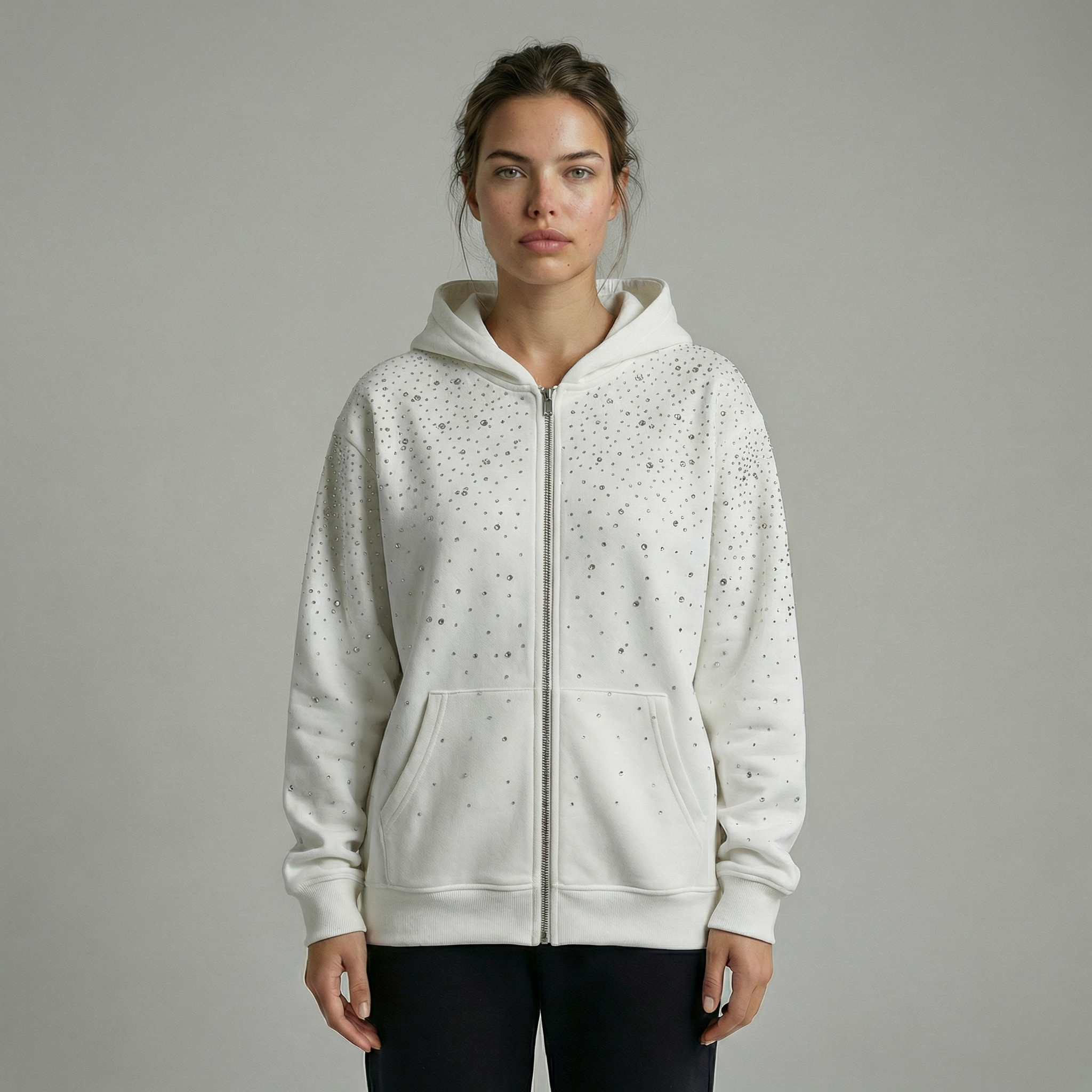 Midnight Crystal Zip Hoodie