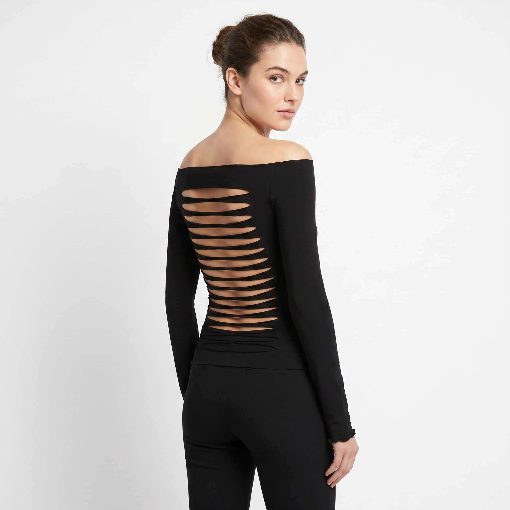 Sliced Back Bardot Top