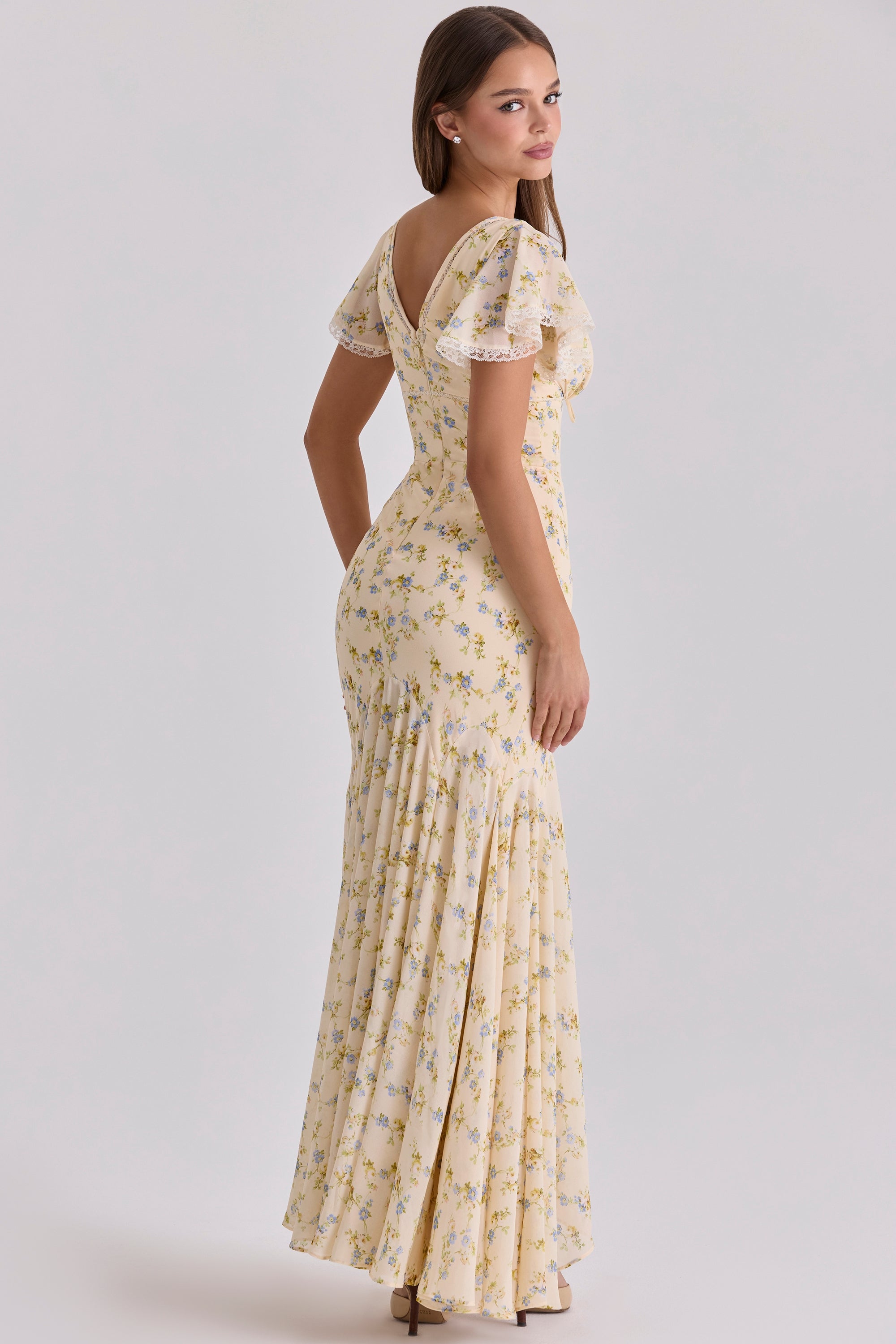 Lemon Floral Maxi Dress