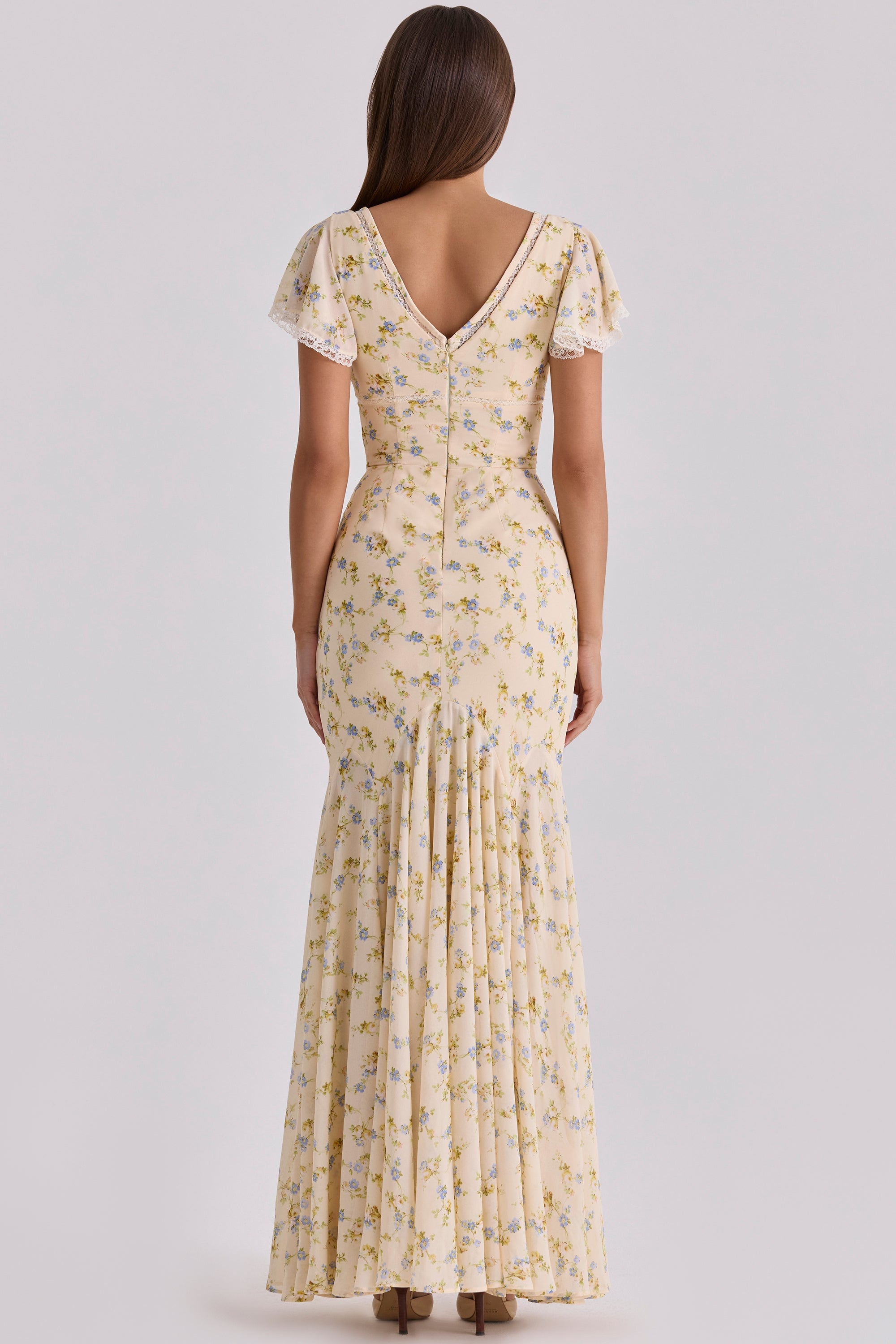 Lemon Floral Maxi Dress