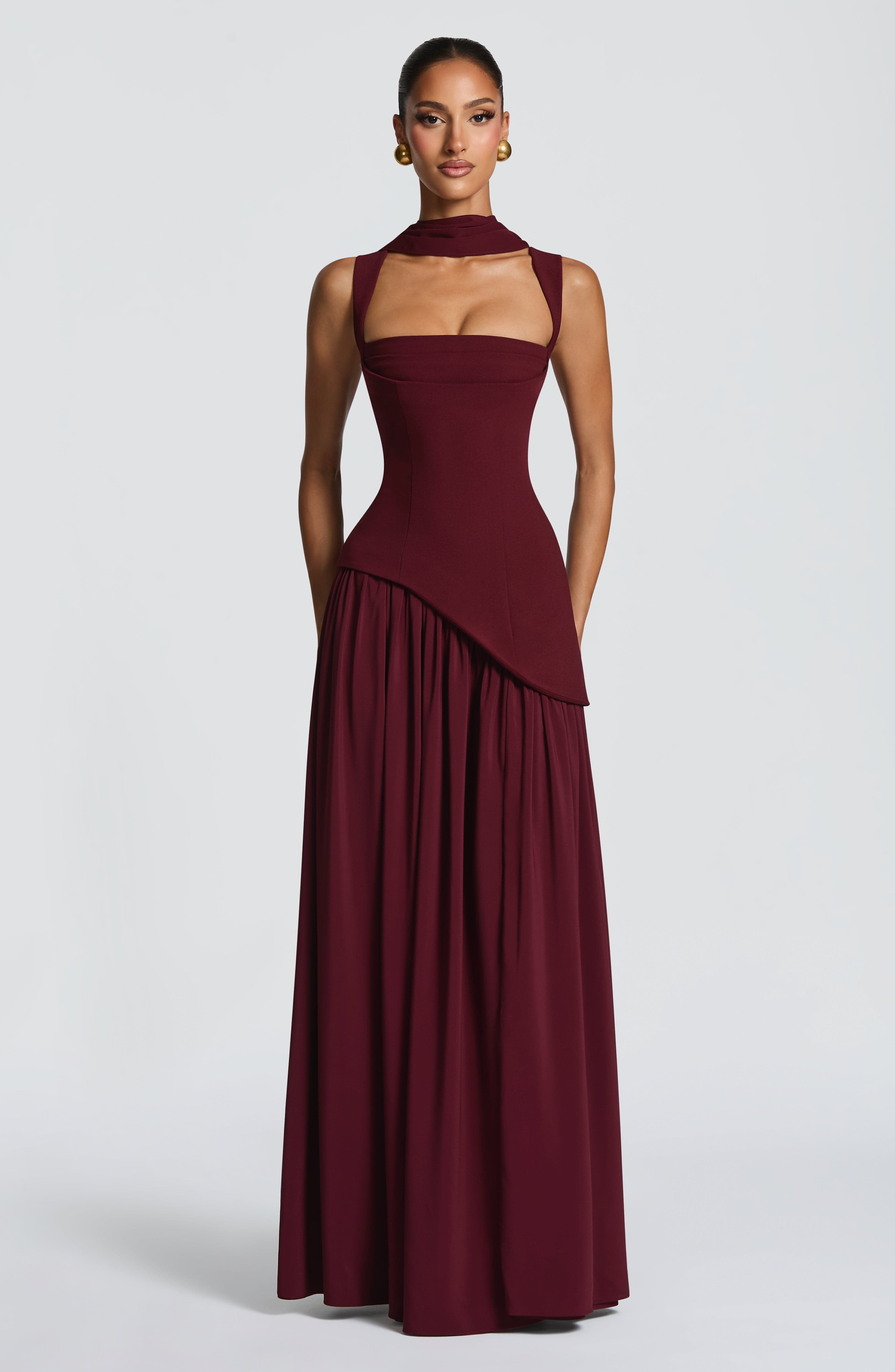 Cherry Lacquer Maxi Dress