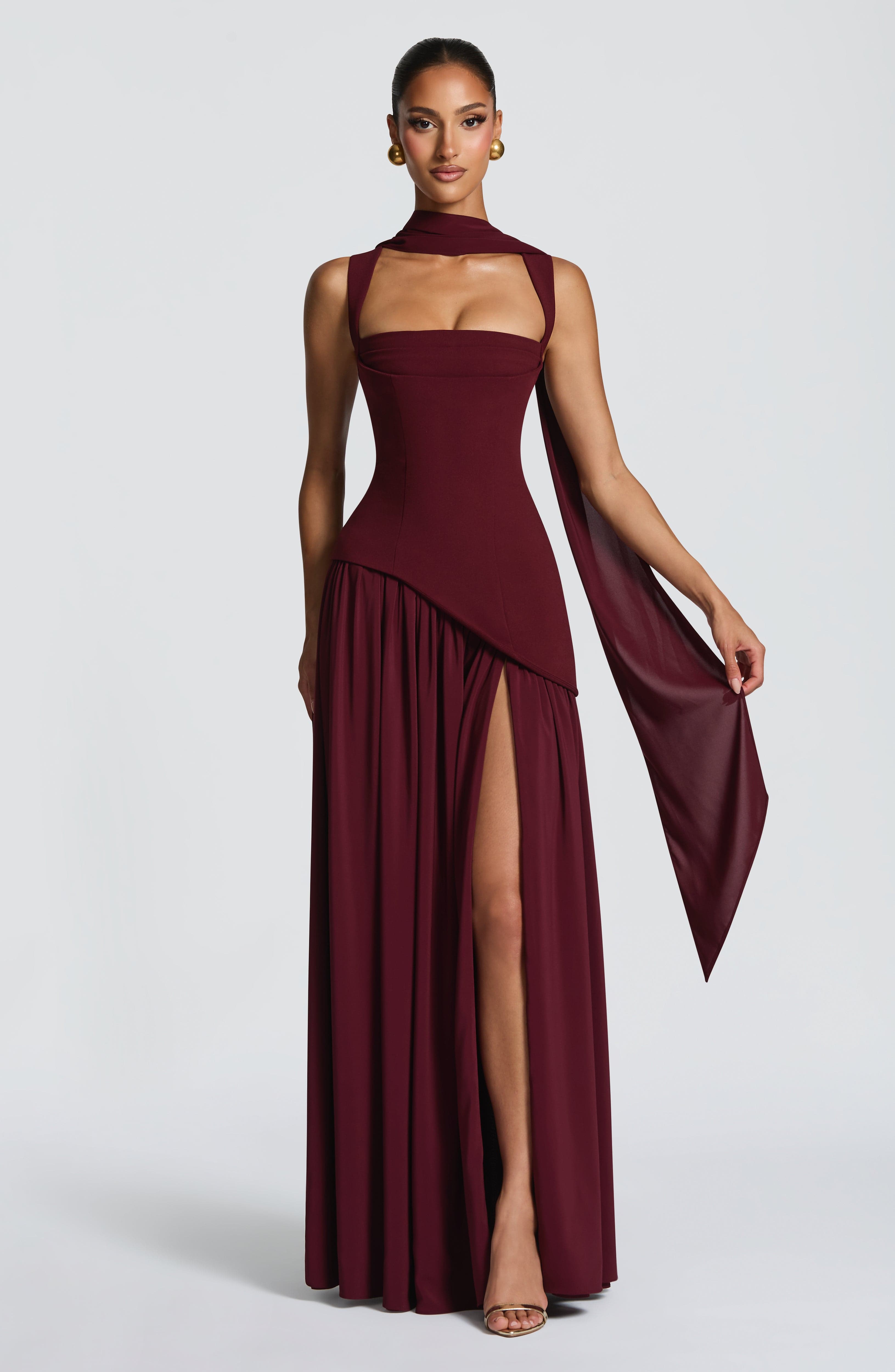 Cherry Lacquer Maxi Dress