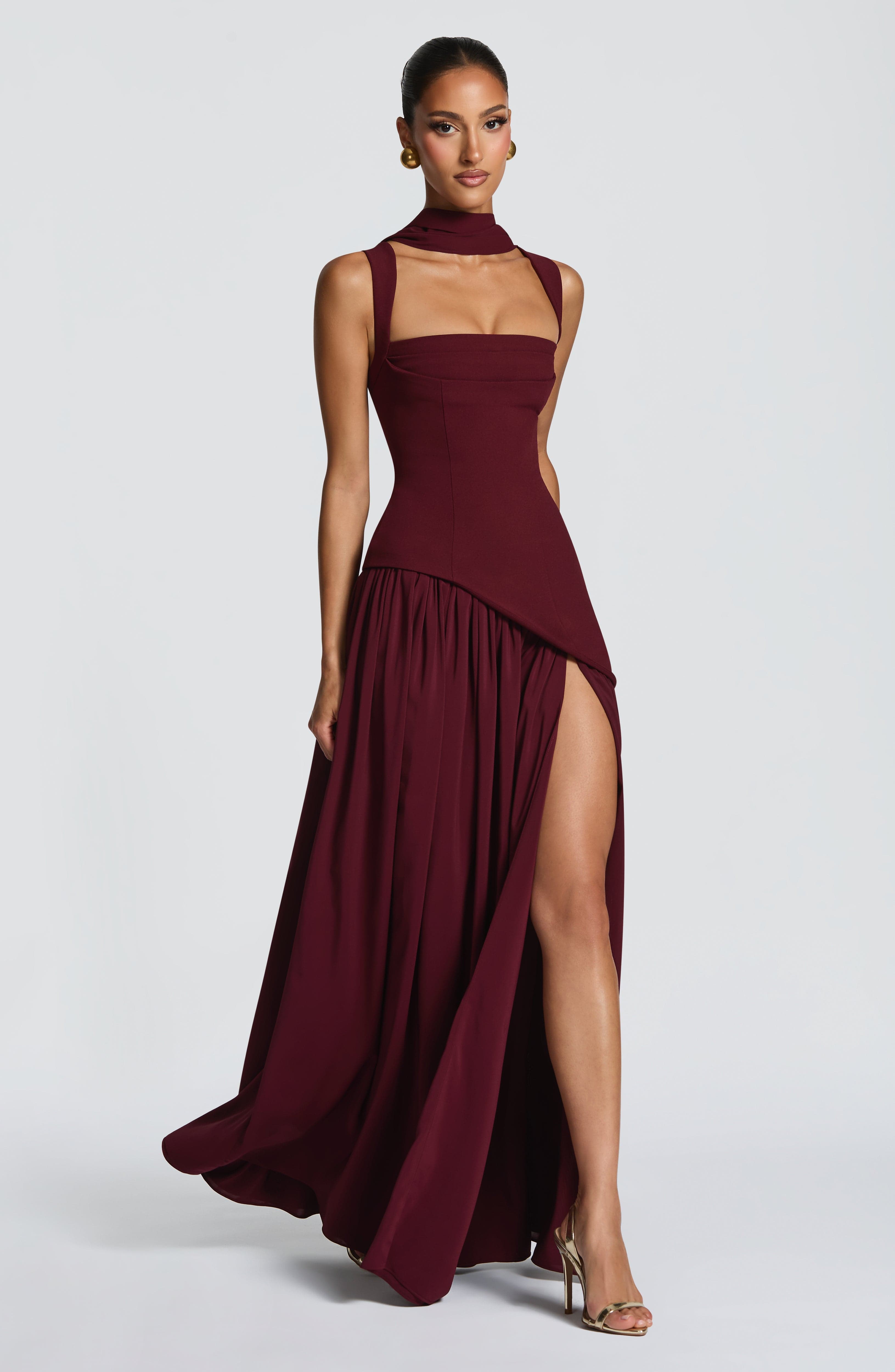 Cherry Lacquer Maxi Dress