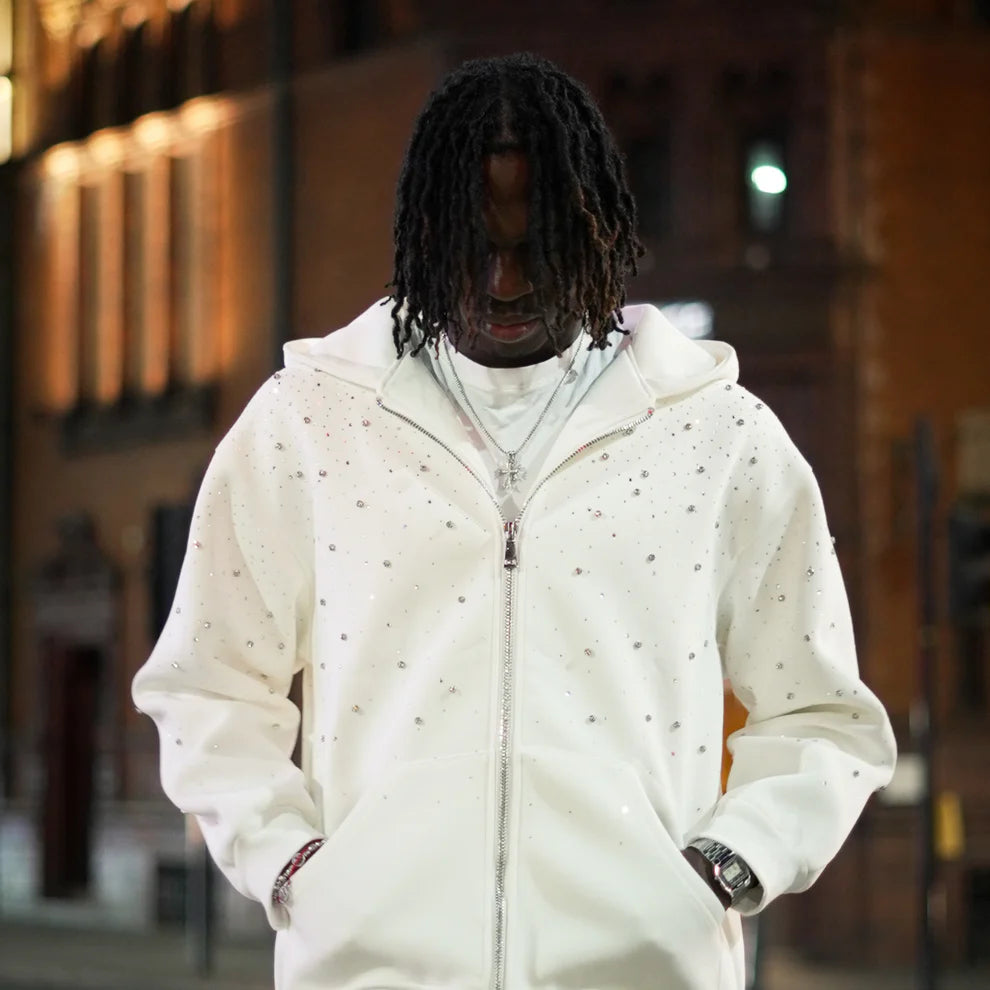 Midnight Crystal Zip Hoodie